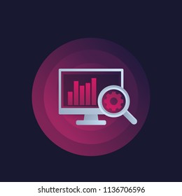 web analytics and seo analysis vector icon