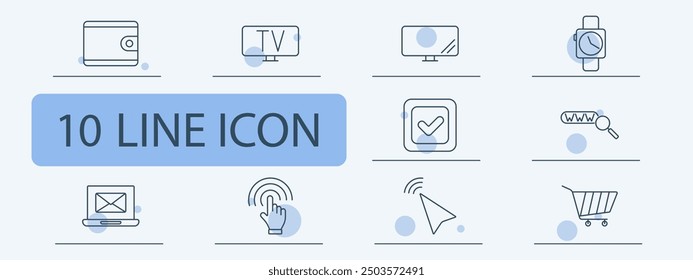 Icono de conjunto de análisis de Web. TV, comprar, URL, búsqueda, wifi, lista de comprobación, teléfono, herramientas, gráfico, rompecabezas, moneda, monitor, comercio electrónico, digital, tecnología, Internet, en línea, conexión, medios de comunicación, marketing.