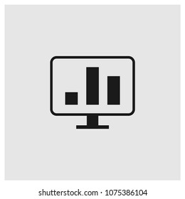 Web analytics sign icon in trendy flat style isolated on grey background, monitoring symbol vector illustration for web
