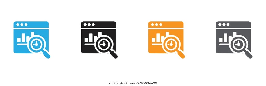 Web Analytics Time-Based Performance Monitoring Icons