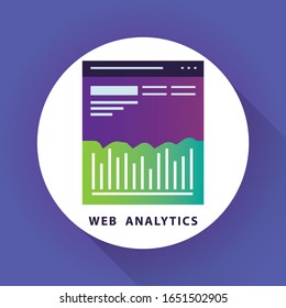 Web Analytics Vector Icon on gradient color