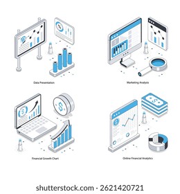 Web Analytics vector Isometric Illustration. Eps 10 File  Set 10