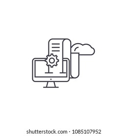 web analytics vector line icon, sign, illustration on background, editable strokes