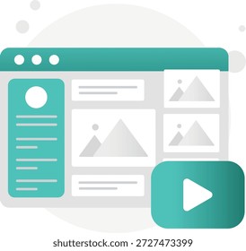 Web Ans Website Video Page Illustration
