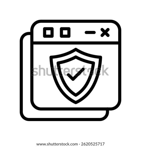 Web Antivirus Vector outline icon. Eps10 file 