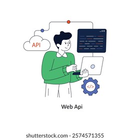 Web Api Flat Style Design Vector illustration. Stock illustration