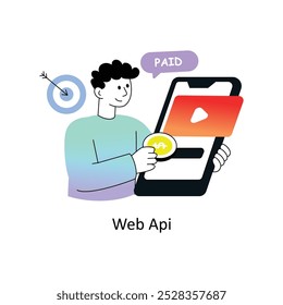Web API Gradient Flat Style Design Vektorgrafik. Stockgrafik