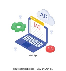 Web Api isometric Colored illustration. EPS File stock illustration