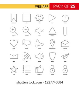 Web App Black Line Icon - 25 Business Outline Icon Set