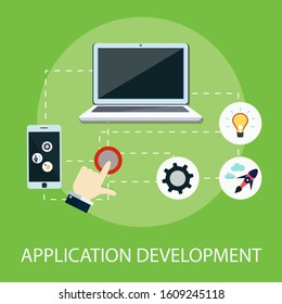 Web And App Development Programming, Coding, Programming Languages, Application Flat Illustration Concept