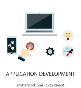 web and app development programming, coding, programming languages, application flat illustration concept