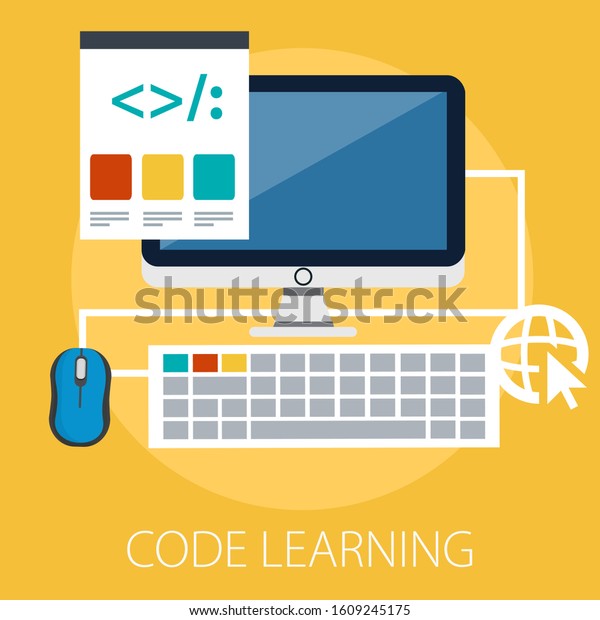 web and app development\
programming, coding, programming languages, flat illustration\
concept
