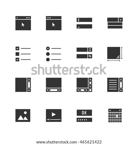 Web or app form elements icon set