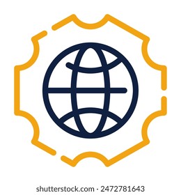 for web, app, infographic, etcGlobe and Gears icon