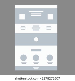 Web App Wireframe Landing Page Vector Design