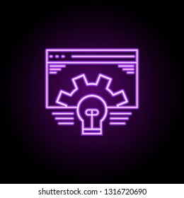 web application icon. Elements of Web development in neon style icons. Simple icon for websites, web design, mobile app, info graphics