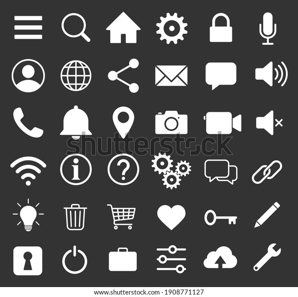 Web Application Interface Icon Collection Internet Stock Vector ...