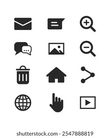 Web application interface set icon collection vector symbol