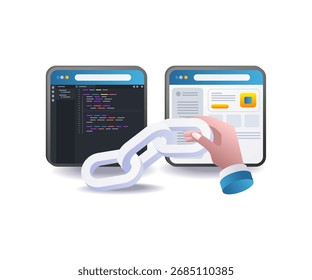 web application link connection illustration concept