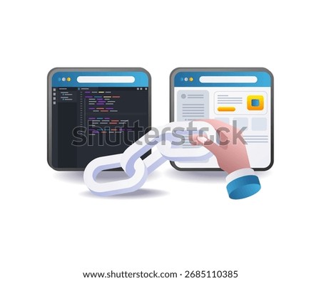 web application link connection illustration concept