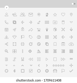 Web, application outline icon vector pack