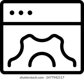 Web Application Settings Outlined Icon. Simple vector illustration editable stroke.