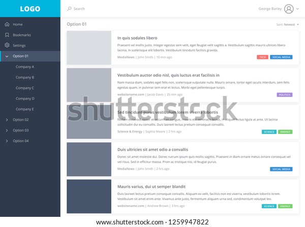 Web User Interface Design Desktop Stock Vector Web User Interface Design