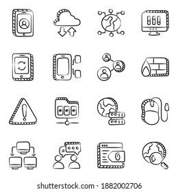 
Web and Apps Doodle Icons