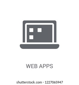 Icono de APPS Web. Concepto moderno del logotipo de APPS Web sobre fondo blanco de la colección Technology. Adecuado para aplicaciones web, aplicaciones móviles y medios impresos.