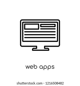 Web APPS icon. Trendy modern flat linear vector Web APPS icon on white background from thin line Technology collection, editable outline stroke vector illustration