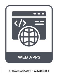web apps icon vector on white background, web apps trendy filled icons from Technology collection, web apps simple element illustration
