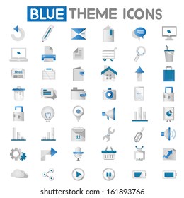 web apps, internet icons, blue color theme