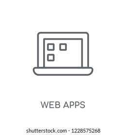 Web APPS linear icon. Modern outline Web APPS logo concept on white background from Technology collection. Suitable for use on web apps, mobile apps and print media.