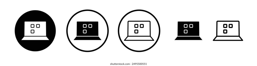 Web APPS vector icon set in black and white color.
