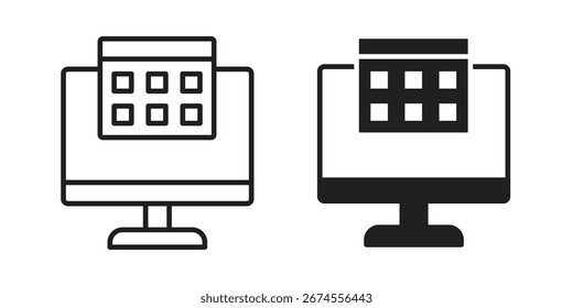 Icono de appsS de Web en estilo de moda plano y forro para diseños de interfaz de usuario App