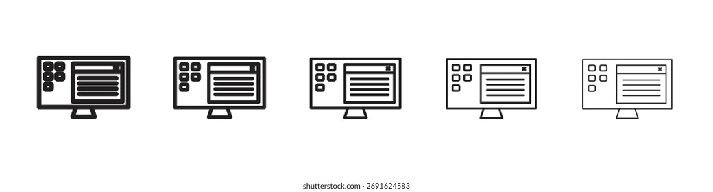 Web-Apps-Symbol. moderne Kontur Stil Vektor Icons Serie