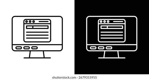 Web appsS icon Vector symbols pack en blanco y negro