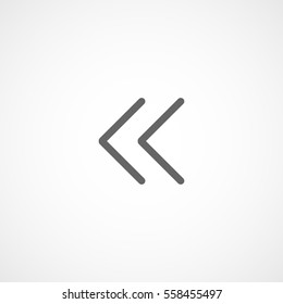 Web Arrow Backward Flat Icon On White Background