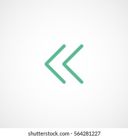 Web Arrow Backward Left Green Flat Icon On White Background
