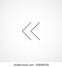 Web Arrow Backward Line Icon On White Background