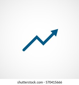 Web Arrow Up Blue Flat Icon On White Background