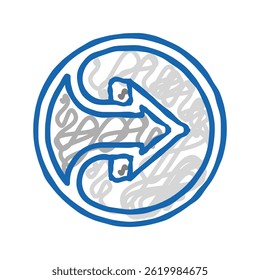 Vector de boceto de icono de doodle de flecha de Web. signo de flecha de Web. ilustración de símbolo aislado