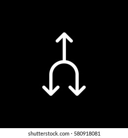 Web Arrow up Down Flat Icon On Black Background