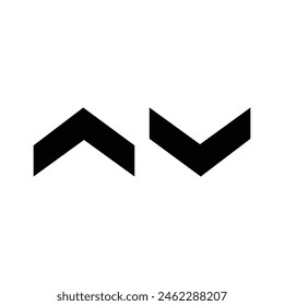 web arrow up and down icon on white background. Swipe up-down arrow icon symbol vector in rounded ends style. Vector illustration. Eps file 69.