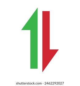 web arrow up and down sign. flat style design. Up and down arrows icon vector, filled flat sign, solid pictogram isolated on white. Exchange symbol. Vector illustration. Eps file 35.