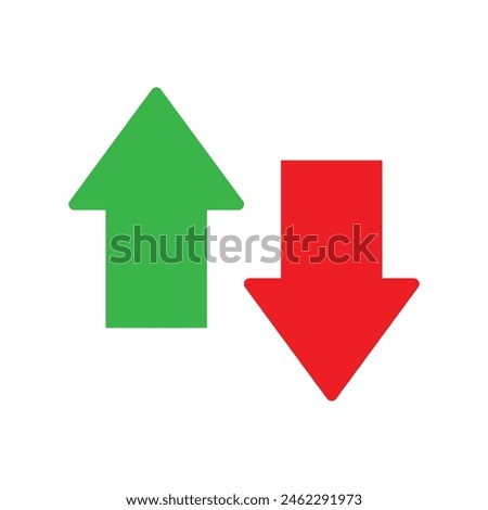 web arrow up and down sign. flat style design. Up and down arrows icon vector, filled flat sign, solid pictogram isolated on white. Exchange symbol. Vector illustration. Eps file 44.