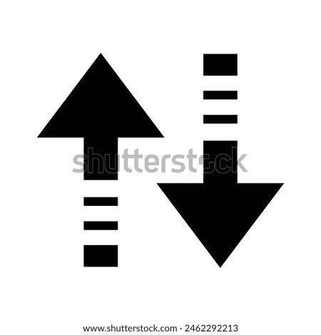 web arrow up and down sign. flat style design. Up and down arrows icon vector, filled flat sign, solid pictogram isolated on white. Exchange symbol. Vector illustration. Eps file 3.