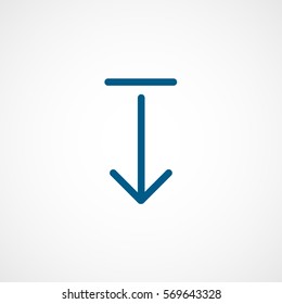 Web Arrow Download Down  Blue Flat Icon On White Background