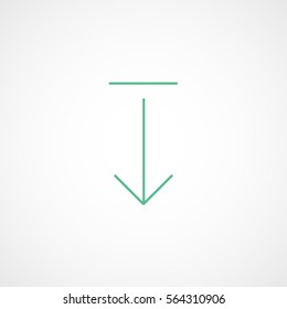 Web Arrow Download Down Green Line Icon On White Background