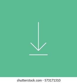 Web Arrow Download Down Line Icon On Green Background